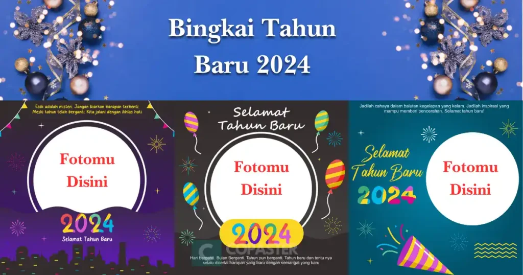 Link Desain Gratis Bingkai Tahun Baru 2024 | Copaster